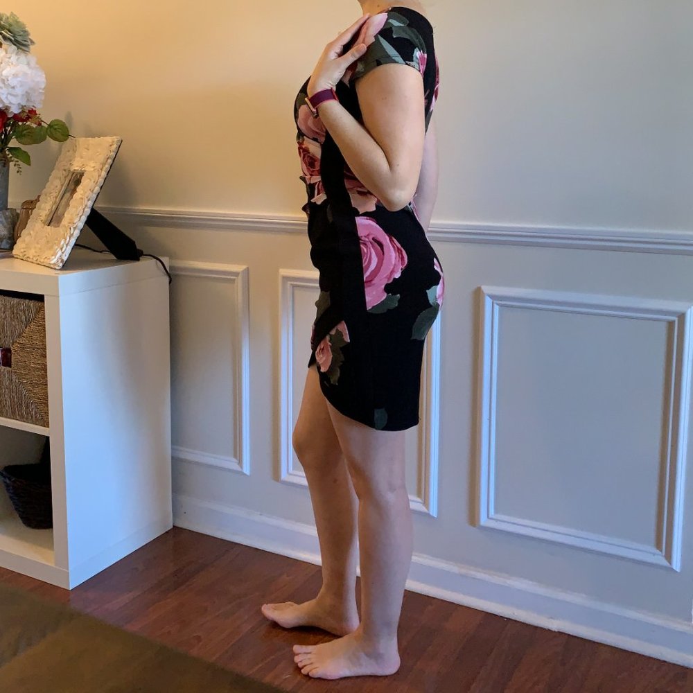 ROSES PRINT ASYMMETRICAL MINI DRESS - Picture 4 of 5